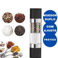 Moedor manual 2 em 1 para pimenta e sal