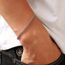 Conjunto de 6 pulseiras masculinas de aço inoxidável de alta qualidade, 19 cm, resistentes ao desbotamento.