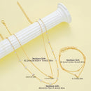 Conjunto: colar e pulseira de pérolas em formato de coração | Ajustável, banhado a ouro 18K