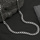 Conjunto de joias masculinas em aço inoxidável, corrente cubana de 50 cm, pulseira com relevo