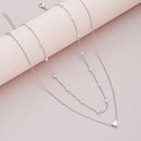 Conjunto: colar e pulseira de pérolas em formato de coração | Ajustável, banhado a ouro 18K