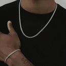 Conjunto de colar e pulseira masculinos em aço inoxidável resistente (2 peças)