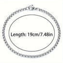 Conjunto de 6 pulseiras masculinas de aço inoxidável de alta qualidade, 19 cm, resistentes ao desbotamento.