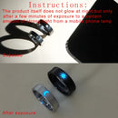 Dois anéis de compromisso com sol e lua brilhantes, em aço inoxidável delicado