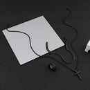 Conjunto de 3 peças de joias em aço inoxidável da série Dark, elegantes e versáteis, com cruzes
