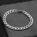 Conjunto de joias masculinas em aço inoxidável, corrente cubana de 50 cm, pulseira com relevo