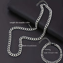 Conjunto de colar e pulseira masculinos em aço inoxidável resistente (2 peças)