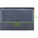 Película protetora universal de silicone transparente, compatível com a maioria dos notebooks de 12 a 17 polegadas disponíveis no mercado.