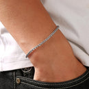 Conjunto de 6 pulseiras masculinas de aço inoxidável de alta qualidade, 19 cm, resistentes ao desbotamento.